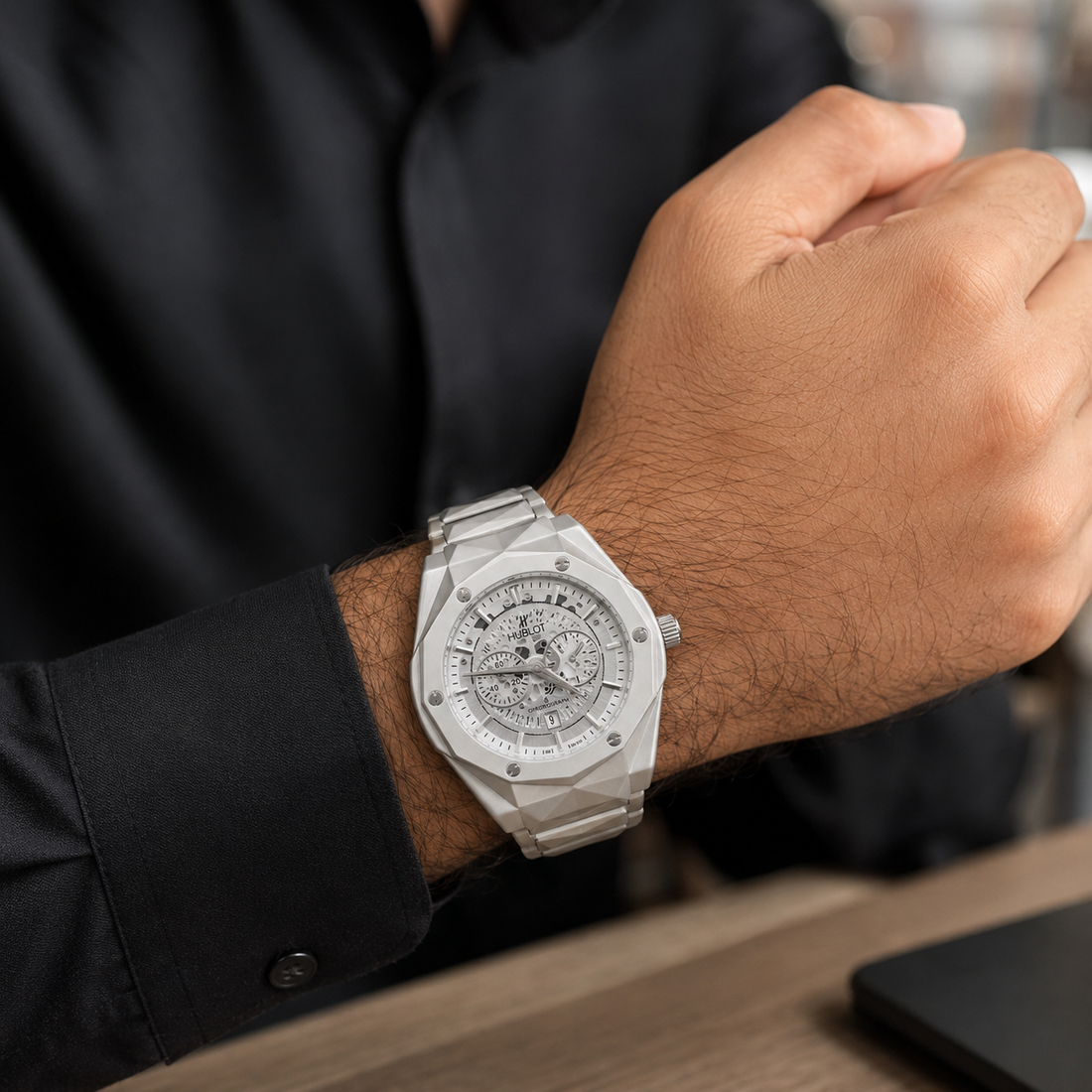 Hublot Chronograph Silver Stainless Steel Watch for Men